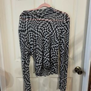 Black and White Checkered Women's Top